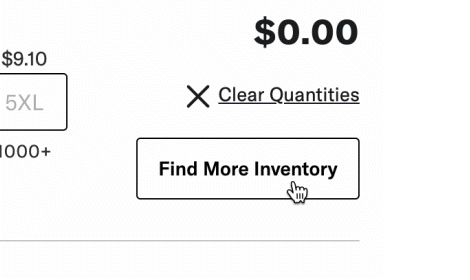 GIF of user clicking the Find Inventory Button on the Product Page and opening the Distributor Table